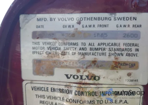 1986 Volvo 245 Dl/Gl z USA, uszkodzony, nr VIN YV1AX8855G1676859